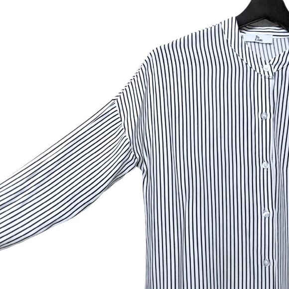 I AM Striped Banded Collar Shirt Dress S - Picture 3 of 7